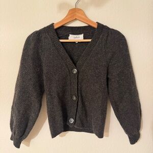 BA&SH Designer Wool Cardigan In Dark Grey Size XS